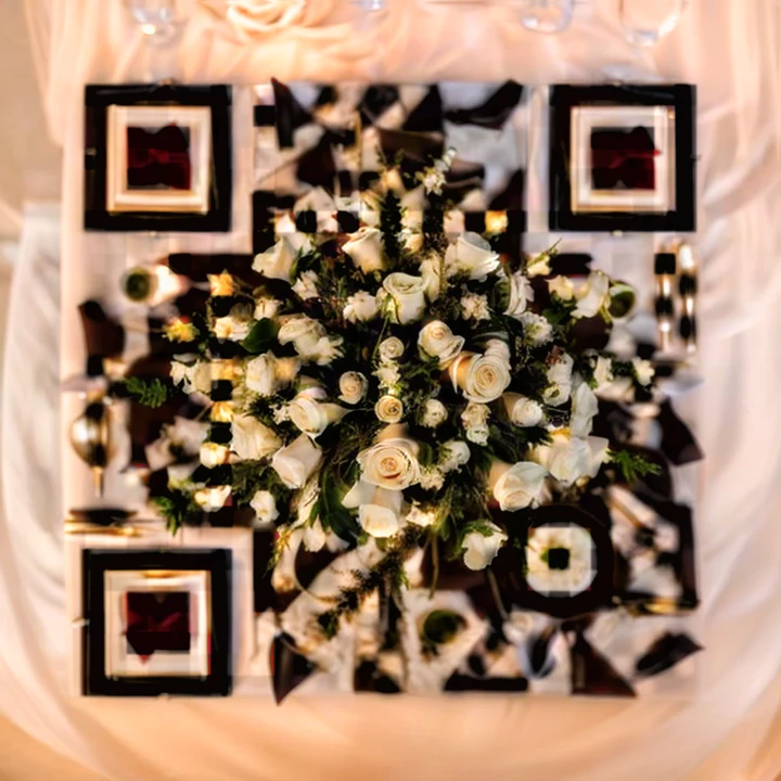 Evening Reception: an AI art QR code in the Celebration style