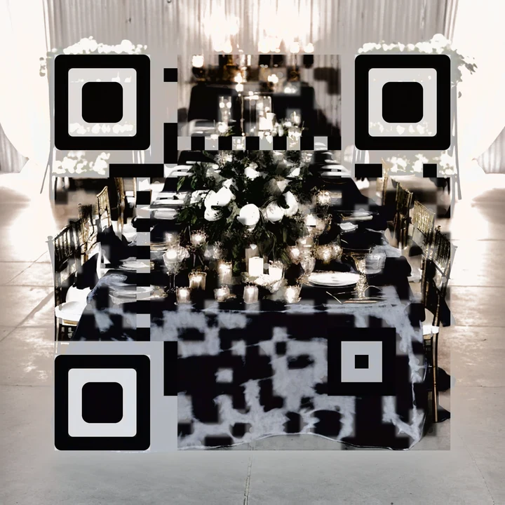 Evening Reception: an AI art QR code in the Celebration style